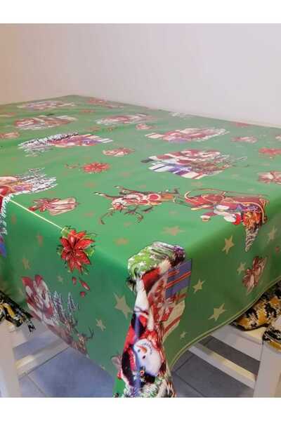 Başak Ev Tekstili NEW YEAR PATTERNED FIBER PVC OIL - REARABLE TABLE CLOTH