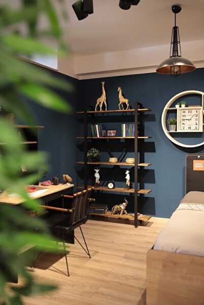 ATS Dekor Endüstriyel Tasarım 5 Katlı Kitaplık Dosya Ve Aksesuar Rafı