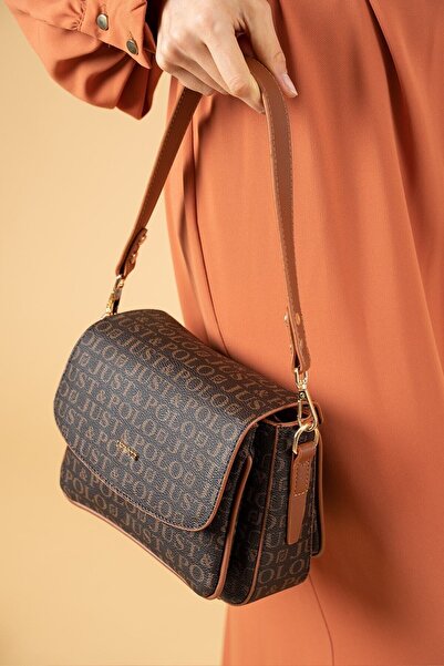 Just Polo مجموعة حقيبة كتف وحقيبة كروس للنساء بحزامين و3 أقسام 02185-mh