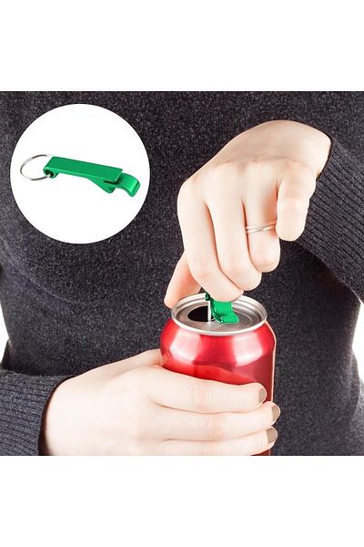 Sensoria Metal Keychain-Shaped Bottle Opener Multi-Purpose Box Bottle Cap Opener Beer Opener Green Color