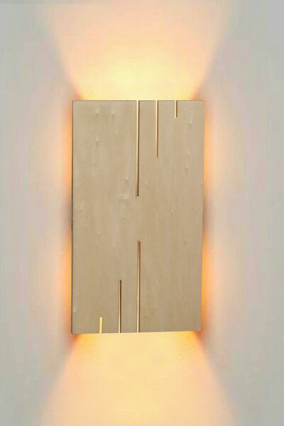 Aysem Wood Duvar Apliği Yansıtma Tasarımlı Çift Yönlü Ahşap Salon Hol Cafe Otel Duvar Apliği