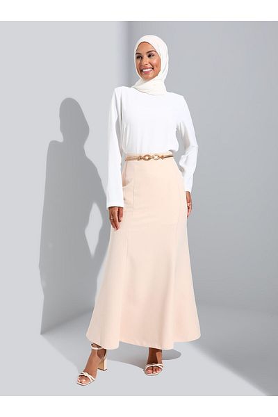 Refka Classic Fabric Skirt - Vanilla -