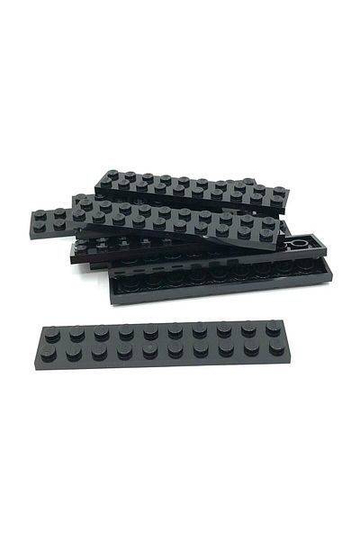 LEGO لوحة إكسسوارات مخصصة باللون الأسود - 2x10 طوب مسطح، سيتم إرسال قطعتين