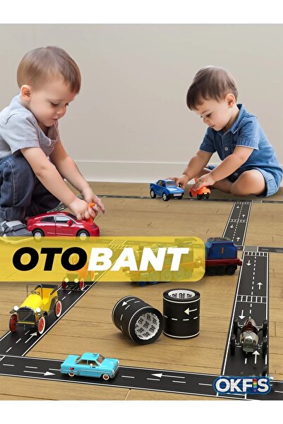 OKFİS Otobant Eğitici Ve Eğlenceli Yol Yapım Bandı - Çocuk Trafik Bantı - Roa...