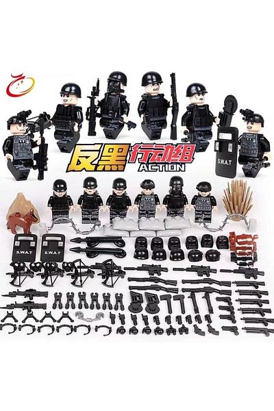 marimari 6-Piece Swat Soldier Set All Accessories Included in the Image