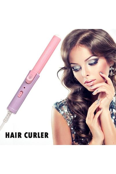 Keyfi Sepet Travel Type Mini Hair Curling Iron Curler Ceramic Plate