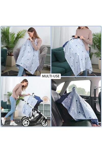 Ferdys Breastfeeding Bib, Multi-Purpose Nursing Cover, Stroller Cover 100% Cotton
