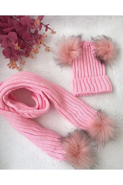 ŞAPKAKİDS Knitwear Scarf Beret Set