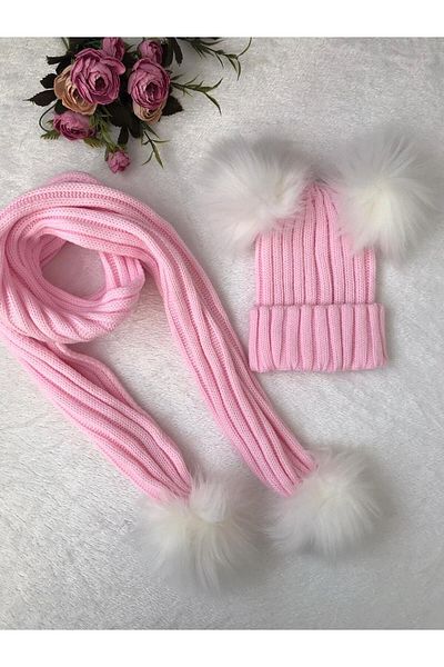 ŞAPKAKİDS Knitwear Scarf Beret Set