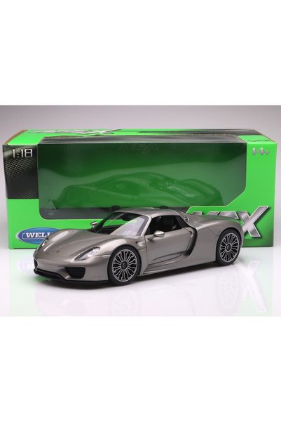 WELLY Porsche 918 Spyder Hard-top 1/18 Ölçek Model Araba - Gümüş