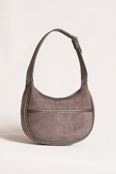 Çantacımstore Women's Suede Baguette Bag Gray310124