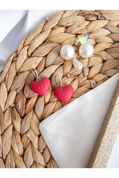 BeuBella Aksesuar Special Design Pink Heart Earrings