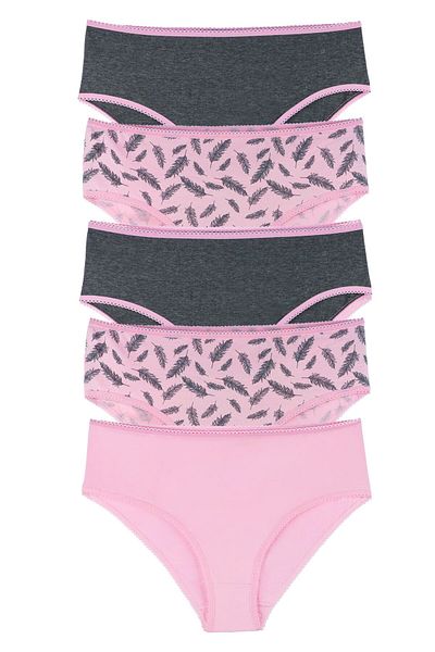 Sensu Γυναικεία casual βαμβακερά εσώρουχα Slip Mixed Colors Σετ 5 Kts1096