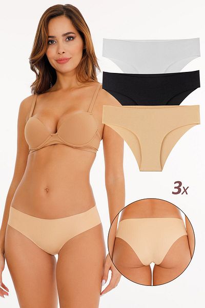 Sensu Laser Cut Seamless γυναικεία κιλότα σετ 3 - Mixed Lycra, Kts2018