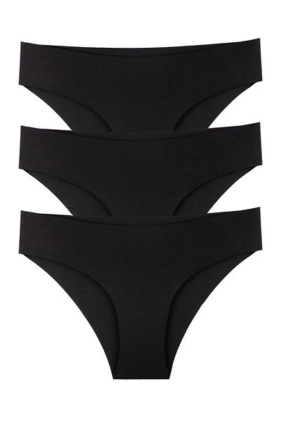 Sensu Γυναικεία κιλότα χωρίς ραφές Laser Cut - Lycra Black Σετ 3 Kts2018