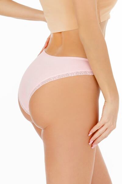 Sensu Kadın Önü Transparan Dantelli Slip Külot 5'li Paket Set - Kts3004