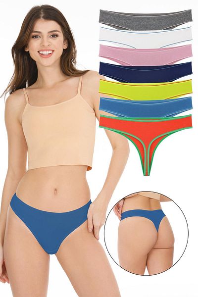 Sensu Pack of 7 Thong Panties - Women's Kts3078