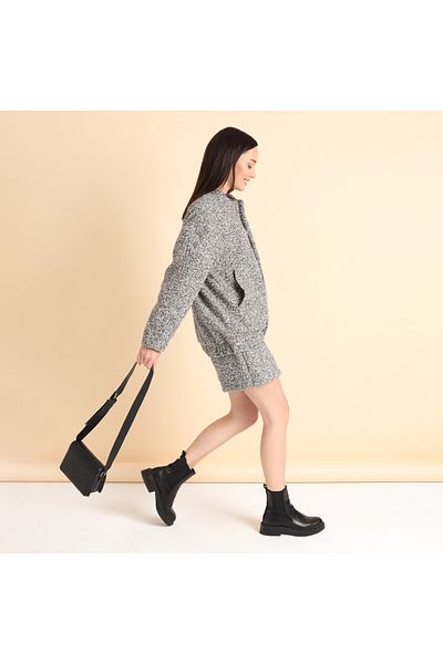 GaiaCollection Gray Stamp Skirt with Shorts