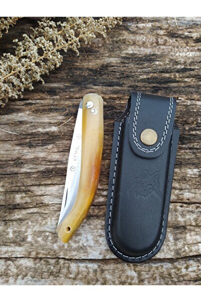 DİBA AVM Bıçak Mutfak Çakı Kamp Bıçağı Outdoor Bıçak Kılıf Hediyeli Kemik Saplı El Yapımı
