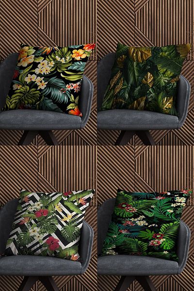 fdm desıgn Double Sided Printed Special Design Decorative Throw Pillow Cover Set of 4