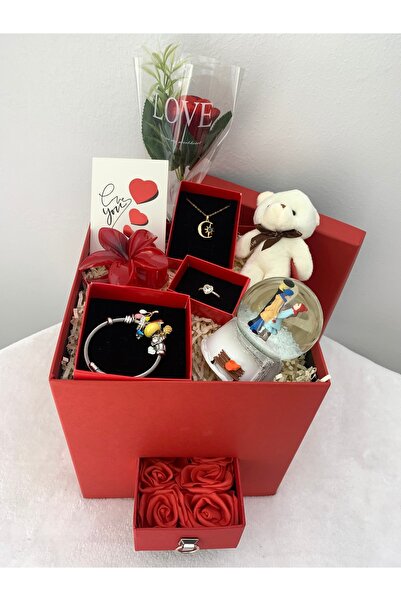 PRİYA JEWELERY Sevgiliye Hediye Kutusu, Çekmeceli Hediye Kutusu, Çelik Takı, ...