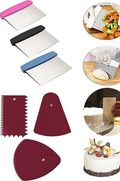 Hilamingo Home Steel Spatula/Dough Cutter & 3-Piece Dough and Pastry Shaper and Cutter