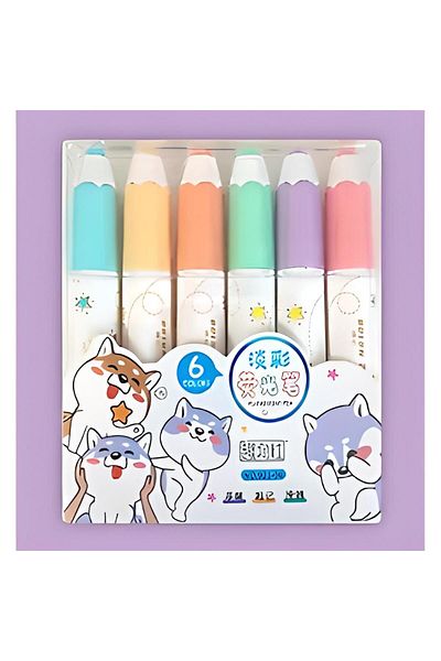 ÖZ OFİS MINI CUTE FOX PHOSPHORUS PENS SET OF 6