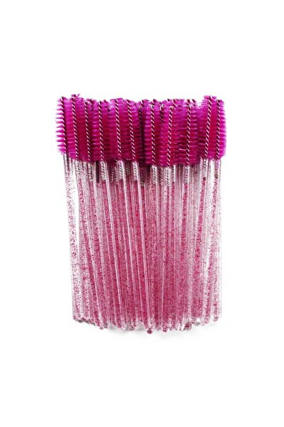 KİRPİKÇİSHOP فرشاة مكياج لامعة 50 قطعة لون كستنائي