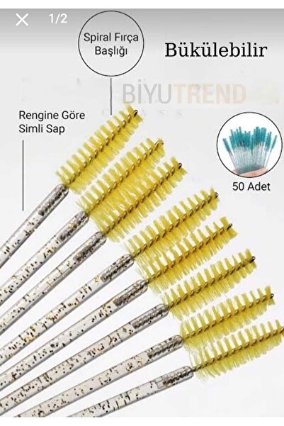 KİRPİKÇİSHOP فرشاة مكياج لامعة 50 قطعة