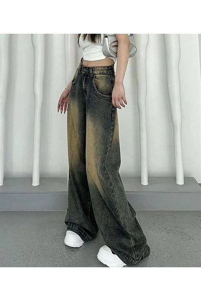 Gofeel Αντίκα ίσια τόνωση που πλένεται Loose Oversize Baggy Jean