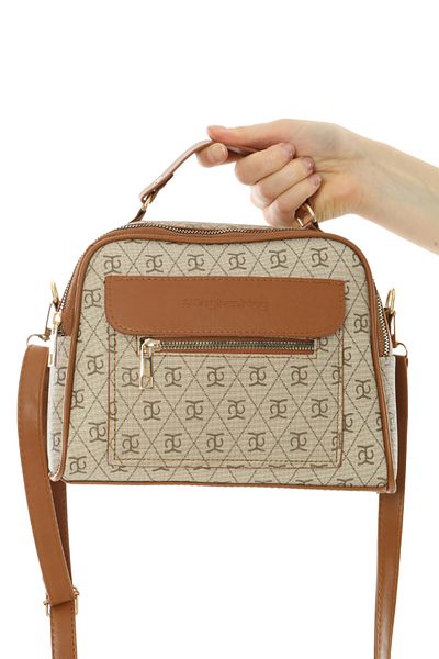 Baghashtag Δερμάτινη τσάντα Cream Business Style με 3 τσέπες
