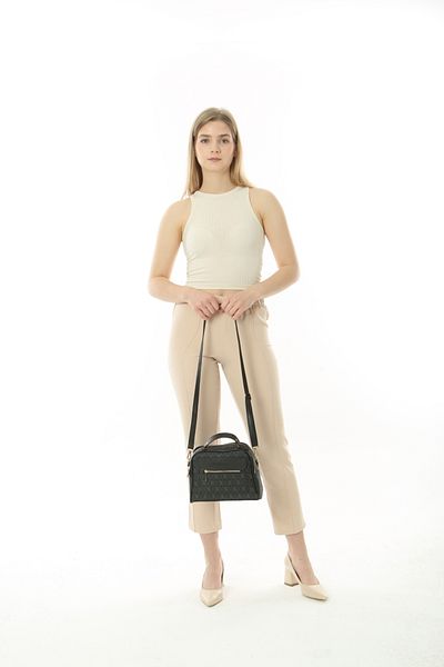 Baghashtag Black Leather Bag - Business Style, 3 Pockets and Lined