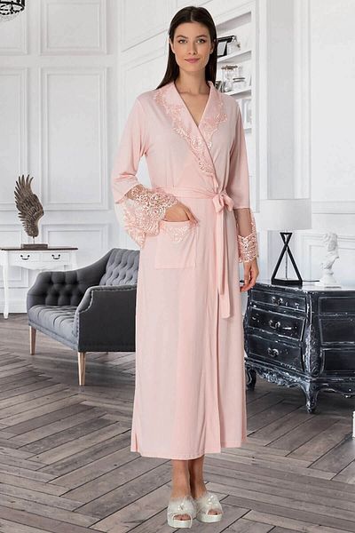 By Mecit Pijama Women's Powder Lace Maternity Maternity Dressing Gown 5342