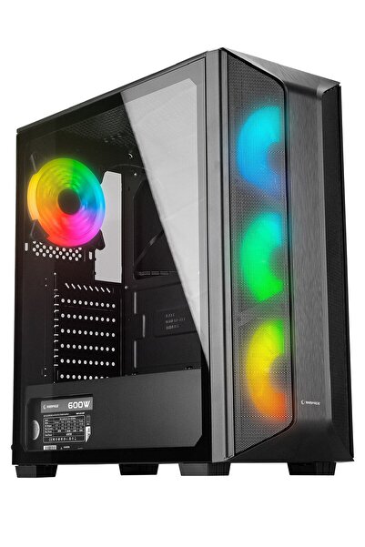 Rampage Saılor Temper Camlı 600w 80 Plus Bronze Siyah 4*12cm Rainbow Fanlı Ga...