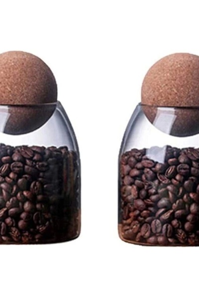 Yenigeldi 2 Adet Mantar Kapaklı Isıya Dayanıklı Cam Kavanoz Gıda Saklama Kava...