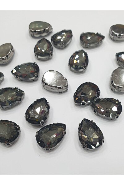 CRYSTALSHOP Kamen u kućištu - 13*18mm kapljičasti antracit (50 AD)