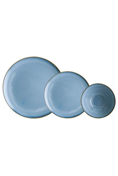 ChiChi HOME Sky Neo Reaktif 18 Parça Porselen 6 Kişilik Yemek Seti