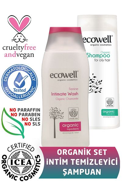 Ecowell Organic Intim Cleanser 200 ml + Shampoo 300 ml