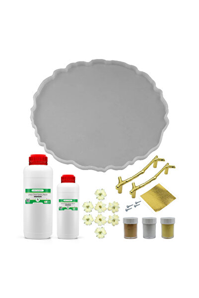 Getshop Alışveriş Pazarı Epoksi Yuvarlak Tepsi Kalıbı Seti-2 (32cmx1cm)