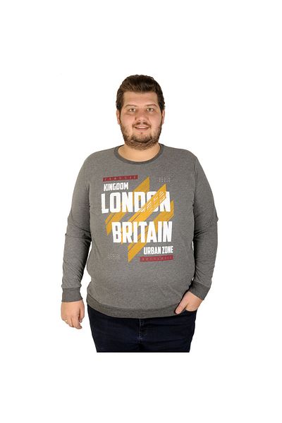 ModeXL Ανδρικό φούτερ Mode Xl Large Size London Britain 19133 Antramelange