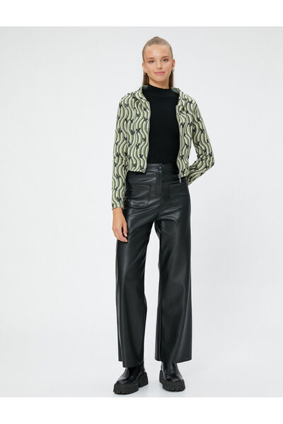 Koton Zippered Cardigan Hooded Butterfly Embroidered