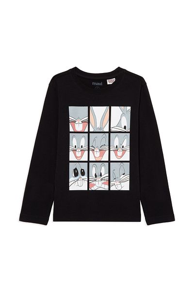 Mavi Bugs Bunny Printed Black T-Shirt Regular Fit / Normal Cut 6610138-900
