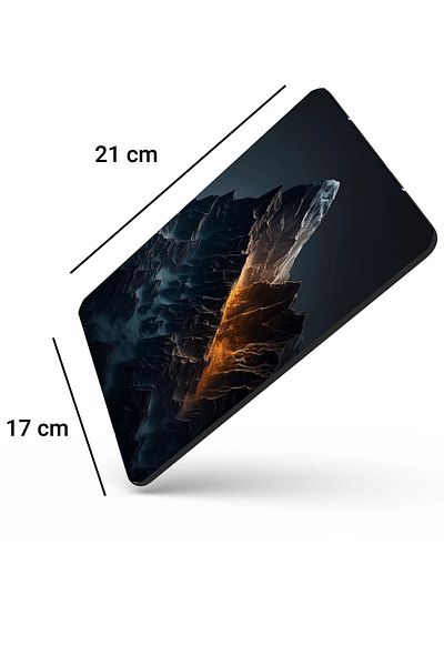 SonicTouch لوحة ماوس/وسادة ألعاب غير قابلة للانزلاق بتصميم جبل أسود ملحمي مقاس 17 × 21 سم