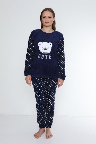 FAMES PİJAMA WINTER PLUS SIZE FLEECE PAJAMAS SET