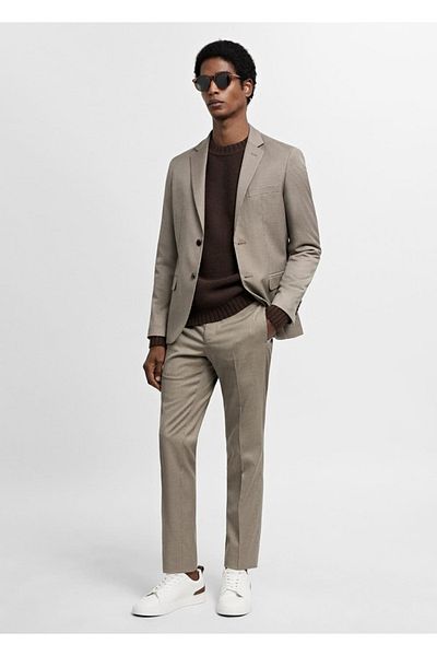 MANGO Man Stretch Fabric Super Slim Fit Blazer Jacket