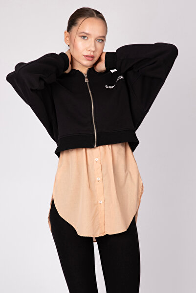 mirach Πουκάμισο με ανοιχτές πλευρές |   Μοντέρνο σχέδιο για κομψή και άνετη χρήση με μπεζ χρώμα