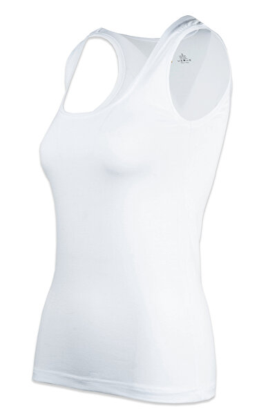 BSM Γυναικείο εσώρουχο με χοντρό λουράκι από μαλακό βαμβακερό λευκό μοντάλ