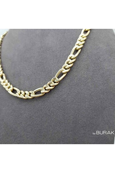 byBurak GOLD Figaro Zincir 14 Ayar Altın 60 cm Kalın