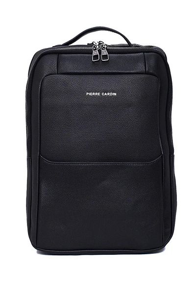 Pierre Cardin 1199 حقيبة ظهر للجنسين، حقيبة كمبيوتر محمول، حقيبة سوداء