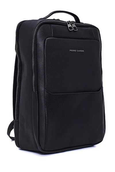 Pierre Cardin 1199 حقيبة ظهر للجنسين، حقيبة كمبيوتر محمول، حقيبة سوداء